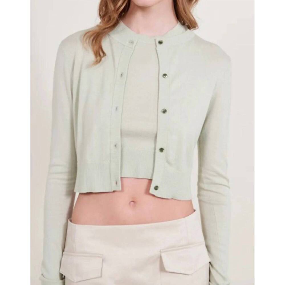 NEW ALFIE cropped twinset top in amande